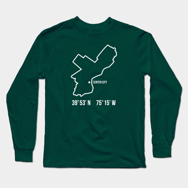 Philly Map Long Sleeve T-Shirt by Center City Threads